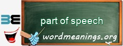 WordMeaning blackboard for part of speech
